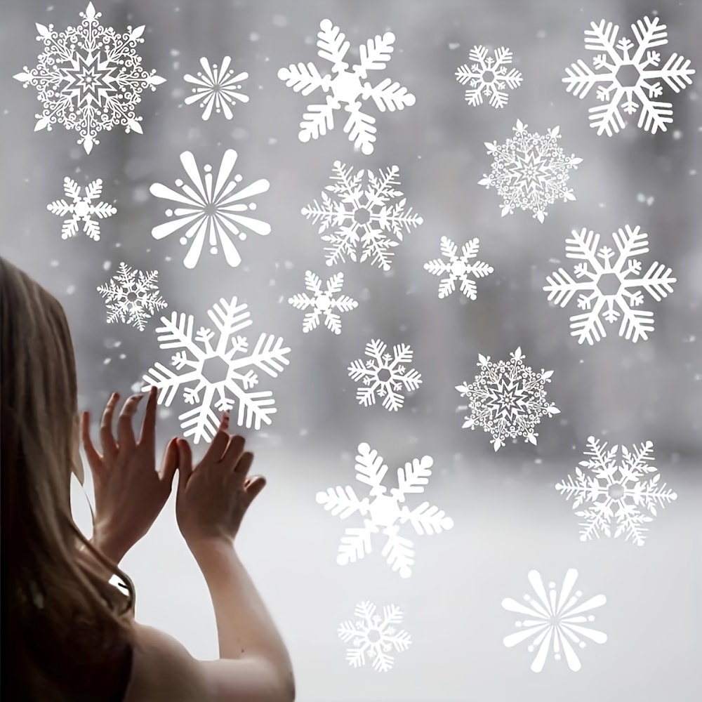 Snowflake Window Decal - Pegatinas adhesivas estáticas de copo de