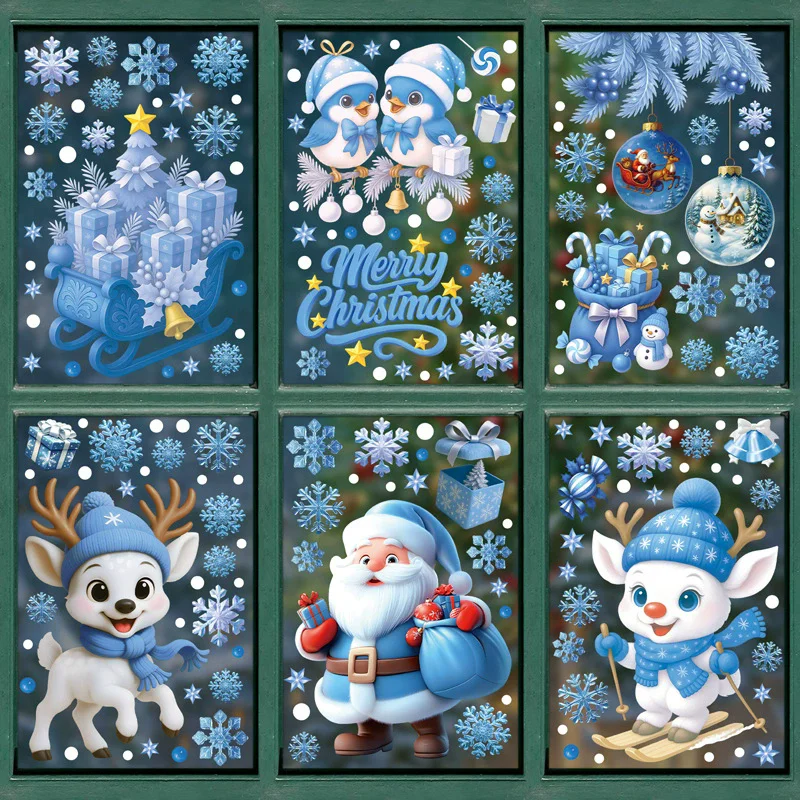 Snowflake Window Decal - Adornos Navideños de PVC para Ventanas,