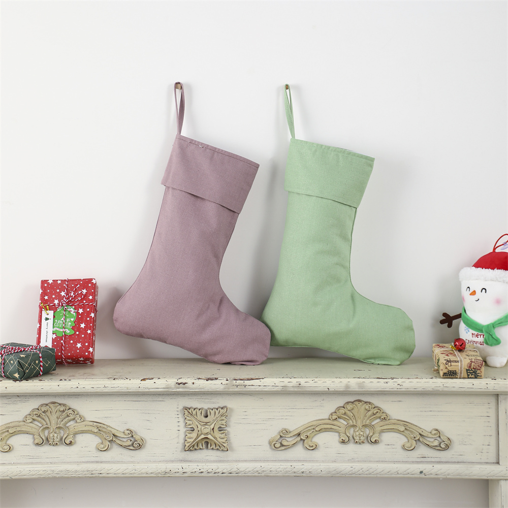 Calcetín navideño de lino, cal - Christmas Stocking Hanging reseña y precio