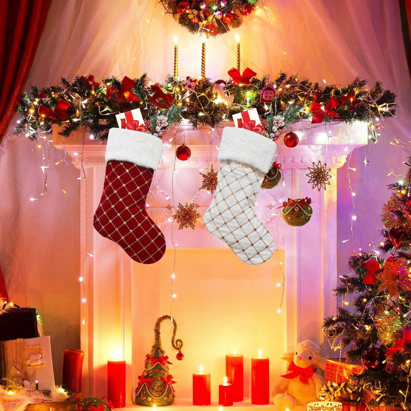 Medias navideñas de piel sinté - Christmas Stocking Hanging reseña y precio