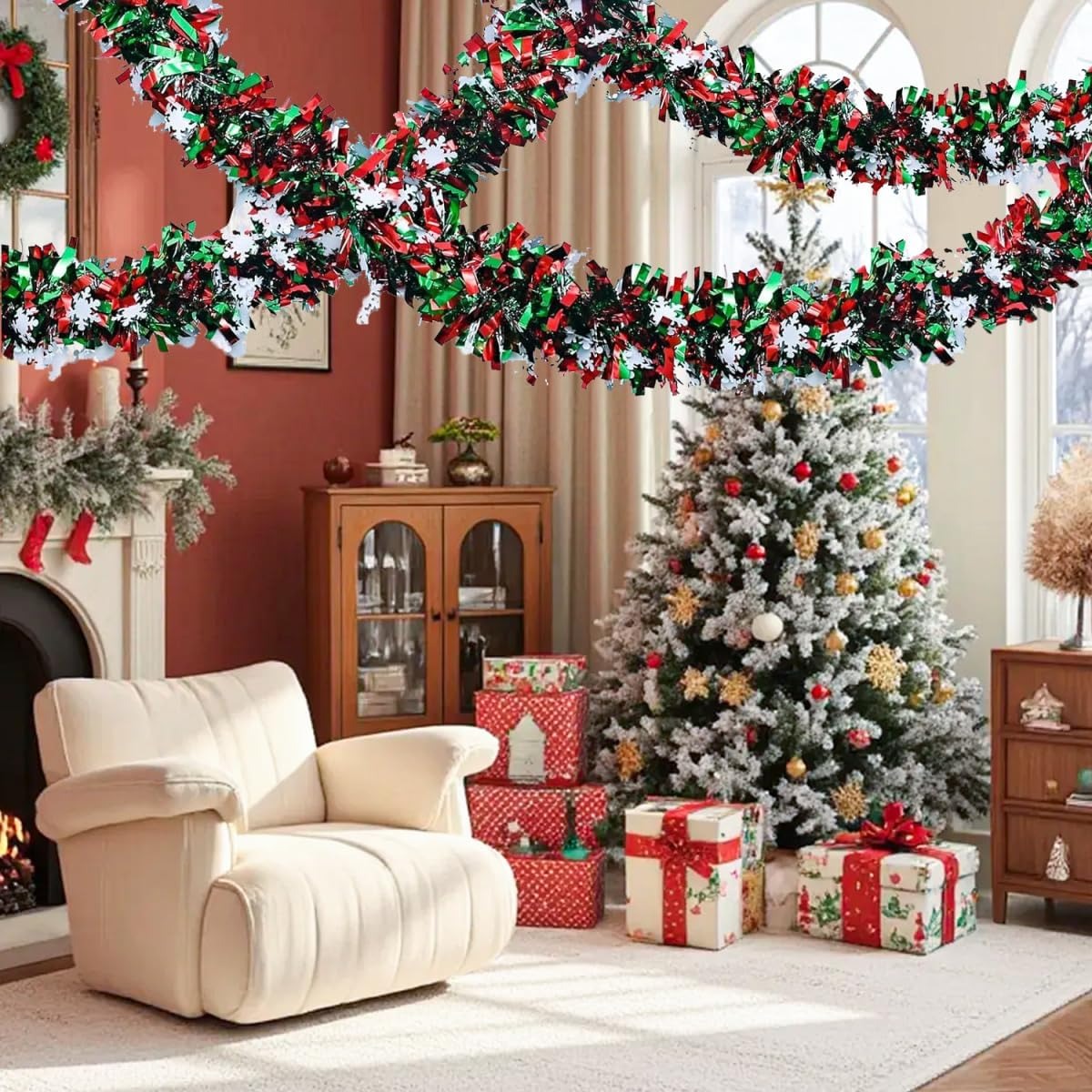 Guirnalda Metálica Navideña Ve - Tinsel Garland Decoration reseña y precio