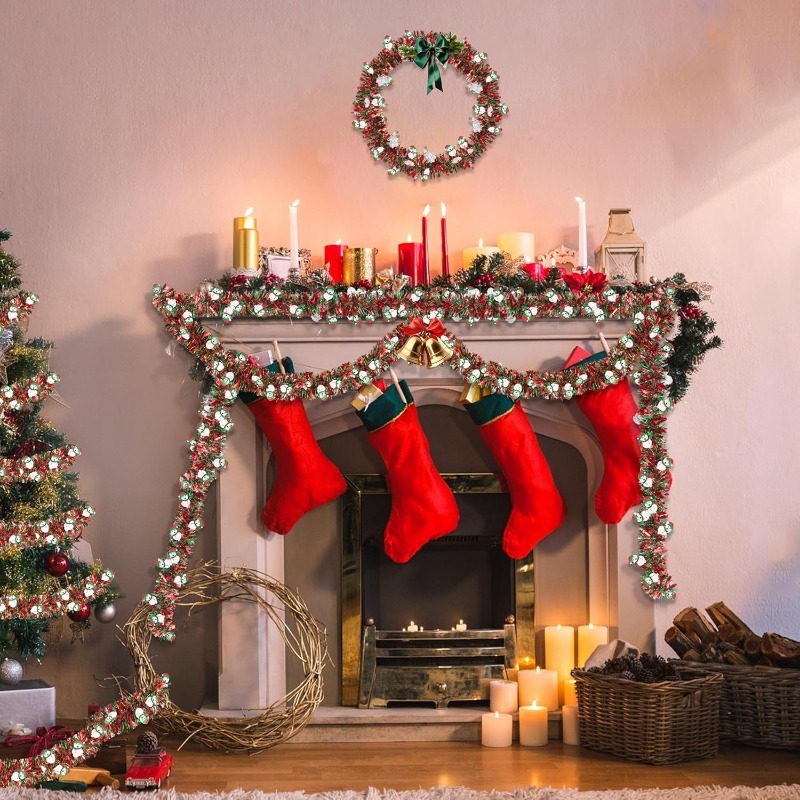 Guirnalda de Navidad Roja y Ve - Tinsel Garland Decoration reseña y precio