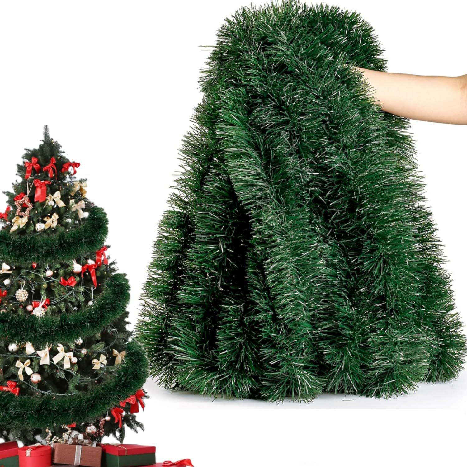 Guirnalda de oropel navideña d - Tinsel Garland Decoration reseña y precio