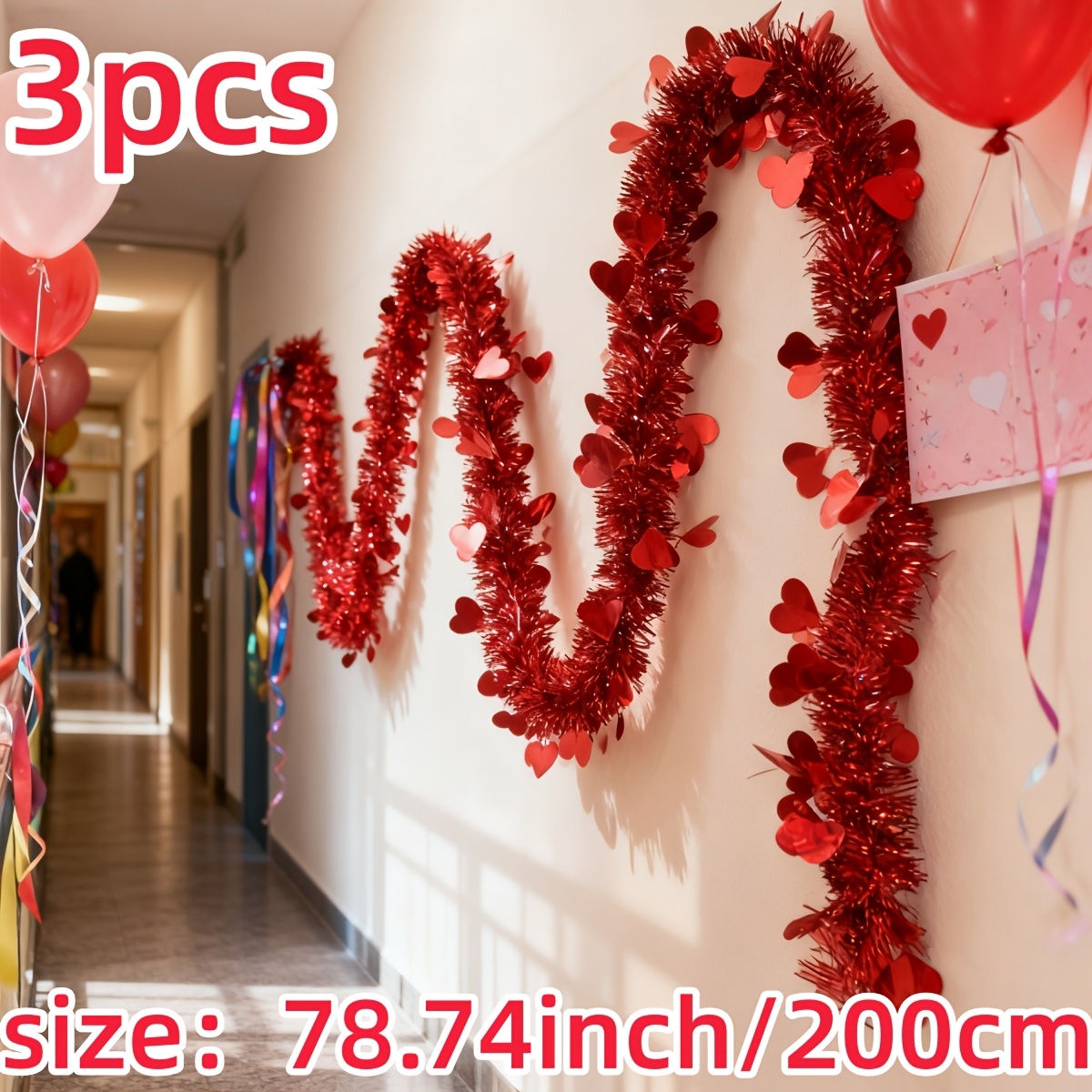 3 guirnaldas de oropel de plás - Tinsel Garland Decoration reseña y precio