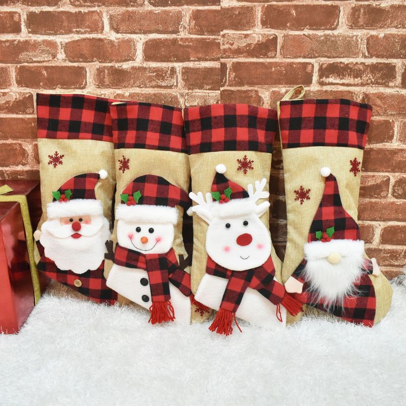 Calcetines navideños de lino y - Christmas Stocking Hanging reseña y precio