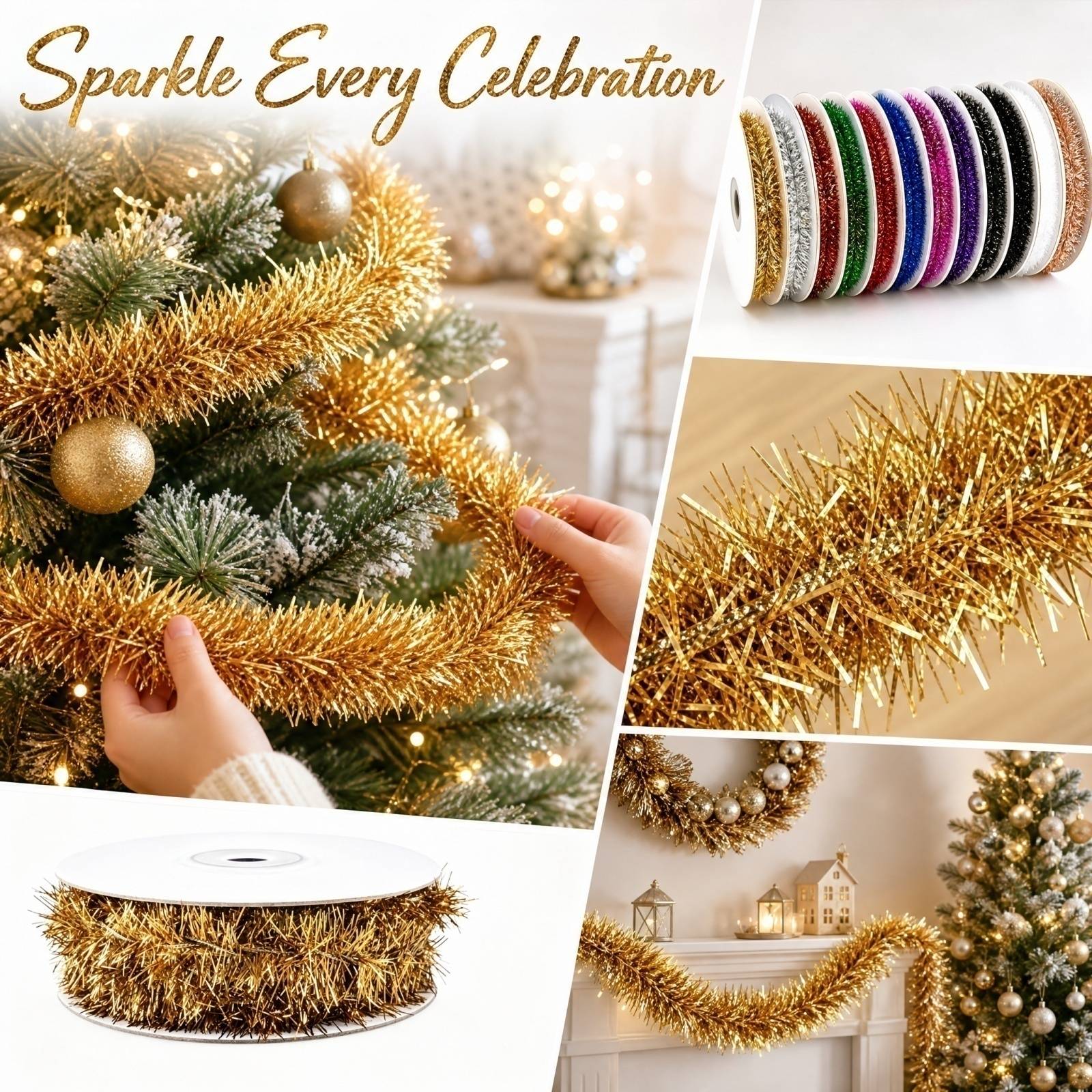 Guirnalda de Alambre Plástico  - Tinsel Garland Decoration reseña y precio