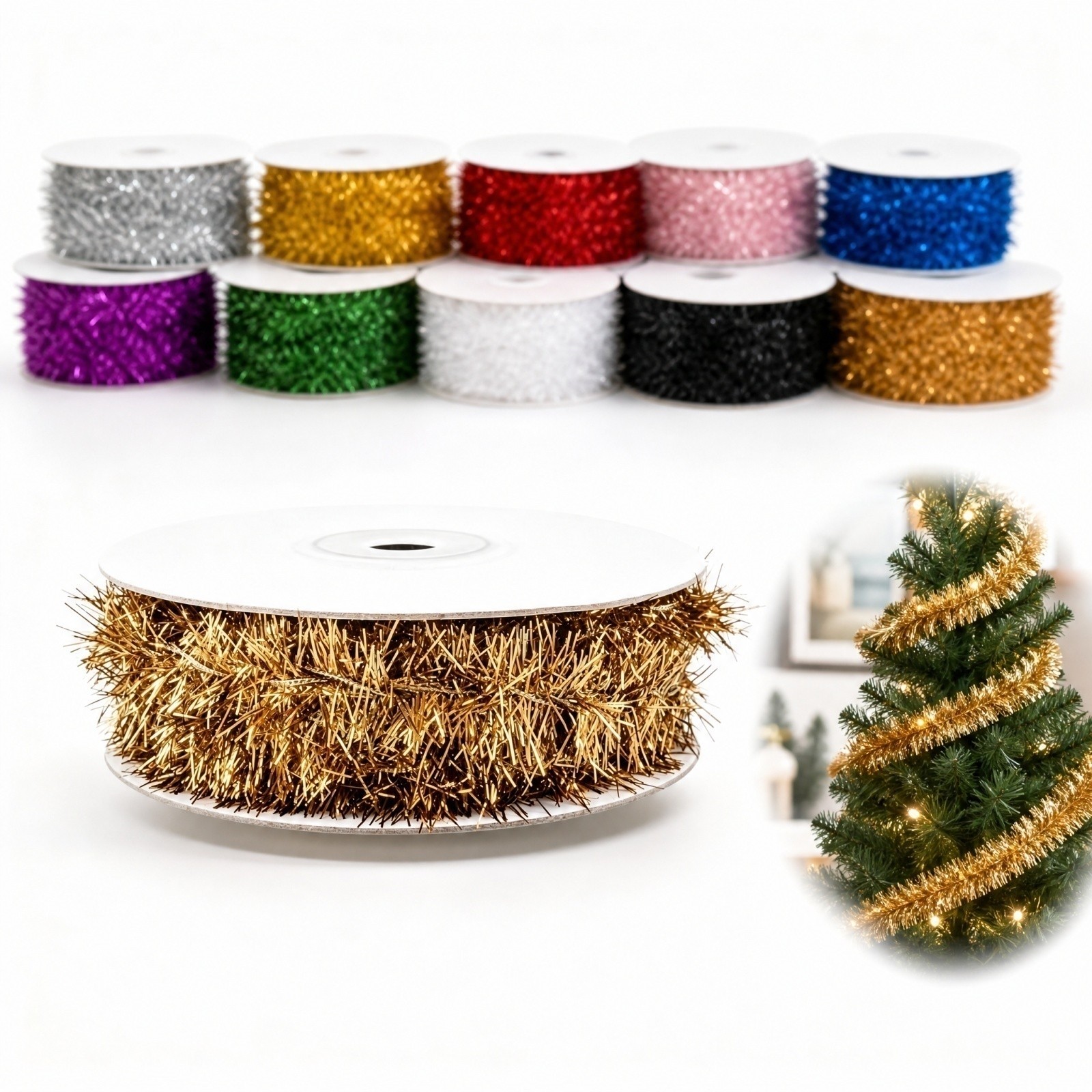 Guirnalda de Alambre Plástico  - Tinsel Garland Decoration reseña y precio