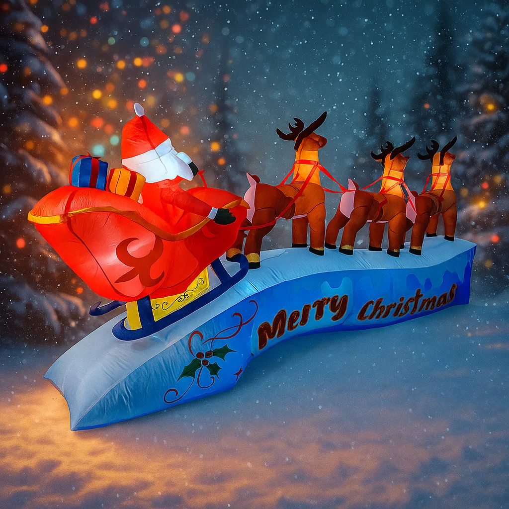 11,8 pies Santa Claus trineo d - Christmas Lights Outdoor reseña y precio