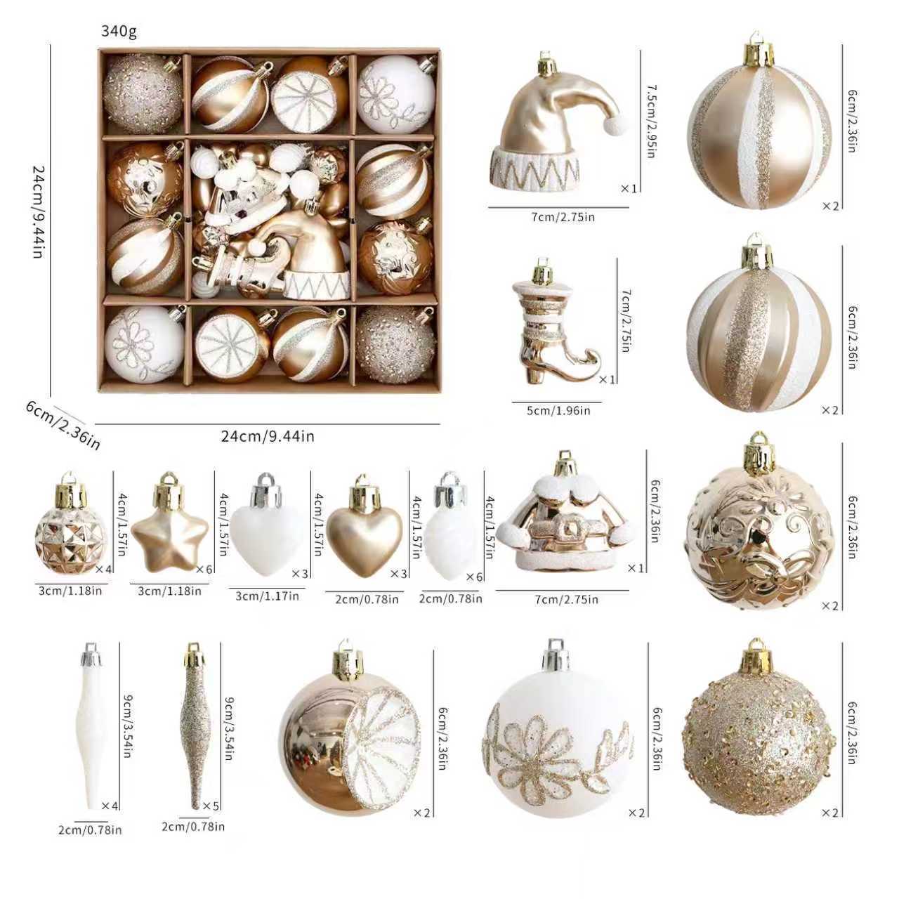 Juego de Adornos Navideños en  - Ornament Ball Set reseña y precio