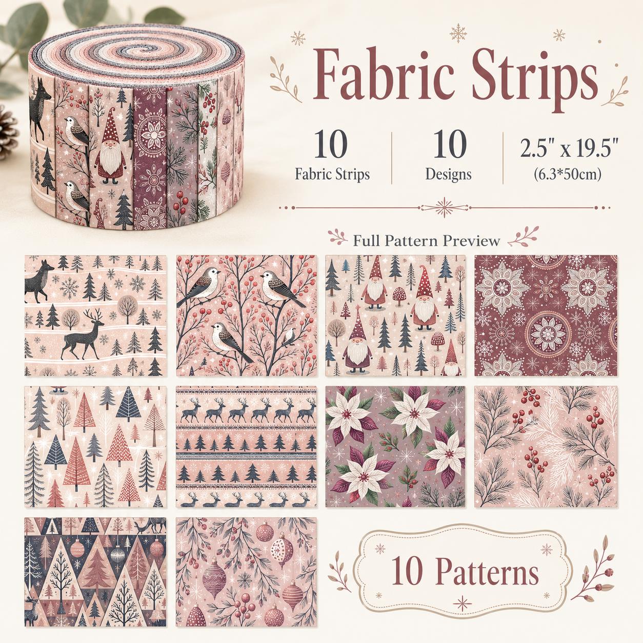 10 tiras de tela Jelly Roll co - Christmas Table Runner reseña y precio