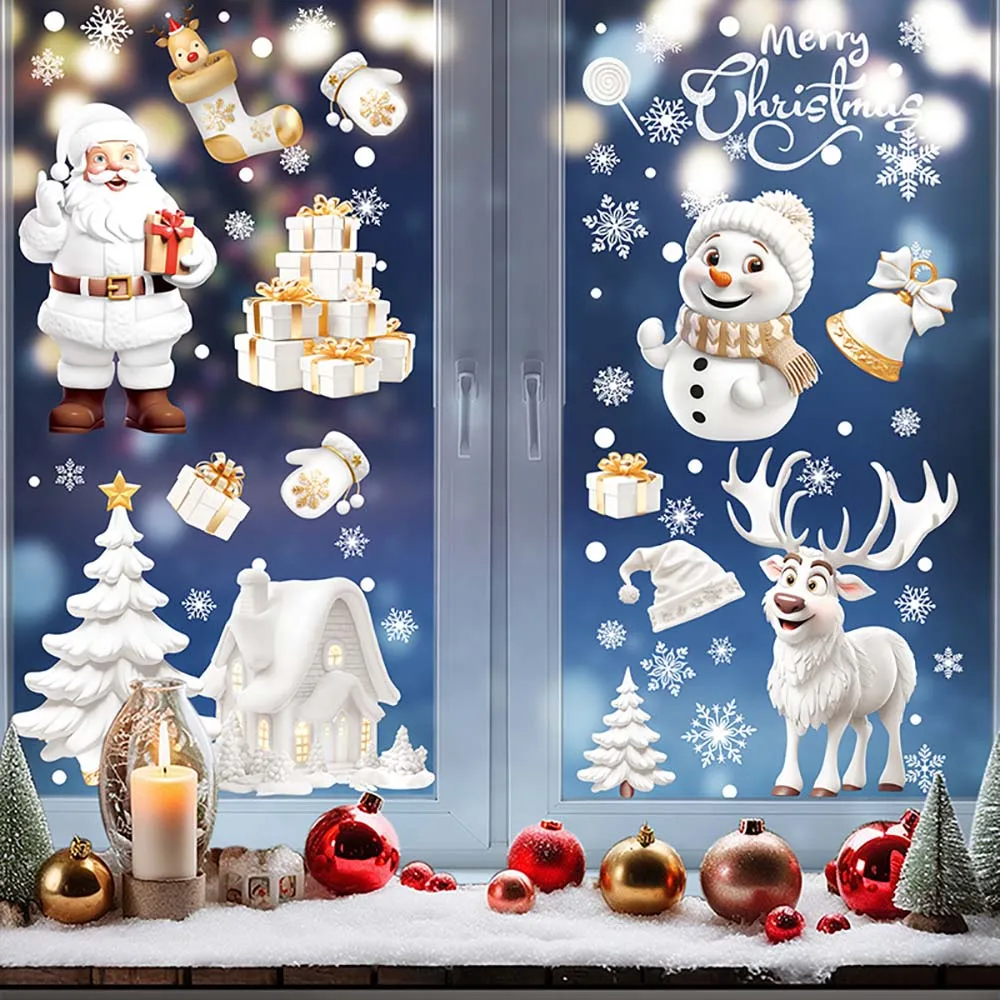 9 unids/set de pegatinas navid - Snowflake Window Decal reseña y precio